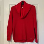 MICHAEL KORS red sweater cowl neck waffle knit XS Photo 9