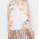 ZARA Pink & White Satin Tiger Bomber Jacket Photo 0