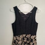 Gianni Bini  Jasmine Black and Gold Embroidered Lace A-Line Mini Dress Photo 9