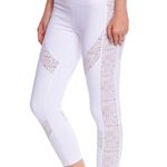 Alo Yoga White Nude Mesh High Waisted Charm Cutout Lazer Cut Capri Leggings Photo 2