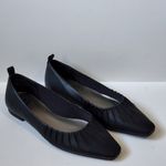 Worthington Keats black pleated faux leather ballet flats size 8 Photo 1