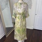 Jonathan Martin 100% Silk Green Polkadot Romantic Cottage Coquette Midi Dress M Photo 5