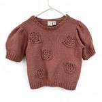 Joie  Dusty Pink Floral Knit Sweater Photo 1