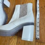 Free People White Leather Block Heel Booties Size 9.5 Photo 1