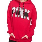 PINK - Victoria's Secret PINK Red Checkered Logo Campus Tunic Pullover Sherpa Hood Hoodie! Photo 0