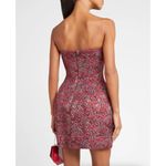 Liv Foster Strapless Floral Jacquard Mini Dress Pink Size 8 Photo 3