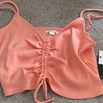 O'Neill  Marta Ruched Stretch Cotton Crop Top Camisole, size Large, NWT Photo 2