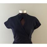 Vintage Adele Simpson Wrap Dress Size 6 Navy Blue Heritage Quiet Luxury Bergdorf Photo 1