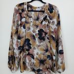 Spense Blouse Women XLarge Sheer Floral Boho Grommet Detail Flowy Whimsigoth Size XL Photo 0