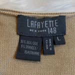 Lafayette 148 NY silk knit tie front ruched smocked cardigan L Tan Size L Photo 3