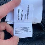 Mauritius Freepy perforated dark teal navy blue leather jacket size US 6 S small Photo 13