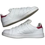 Adidas  Women’s Size 6 White Bold Pink Leather Stan Smith Shoes Sneakers Photo 7