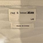 Rag and Bone Palm Jacquard Lace Up Hoodie Large White Raw Hem Streetwear Casual L Photo 5