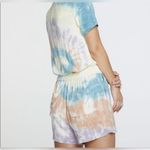 Chaser  HEIRLOOM WOVENS SHORT SLEEVE BUTTON DOWN ROMPER IN TIE DYE small NWOT Photo 2