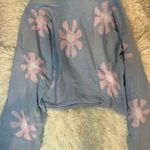 Lounge Women 2 Piece Knit Outfits, Long Sleeve Pullover Tops + Shorts Casual Y2K Flower  Sets Photo 0