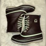 Sorel  1964 Premium Duck Boots Size 8 Brown Mint Green Waterproof Winter Snow. Photo 0