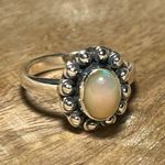 Sterling Silver Natural Ethiopian Opal Flower 925  Ring Photo 1
