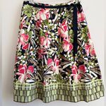 Talbots  Floral Colorful Pleated A‎ Line Midi Lined Zip Skirt Women’s 10 Petite Photo 5