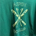 Colsie Womens Green Aspen Ski Club Cropped Graphic Tee Sz L Size L Photo 4
