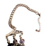 Vintage Necklace Bracelet Set Gold Tone Glass Acrylic Bead Stretch Estate Chunky Photo 3