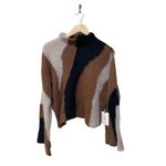 Aje Grande Intarsia Knit Mohair Alpaca Wool Sweater Size Large Brown Photo 5