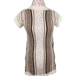 Vintage 70's Duet Linen Blend Crochet Knit Swim Coverup Top Cover up Dress size‎ Tan Photo 0