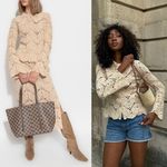 BY MALENE BIRGER Crochet Gwenevere Cardigan Small NWOT Tan Photo 1