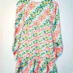 Never Fully Dressed Floral Satin Chiffon Pleated Midi White Dress Size 2 NWT Photo 11