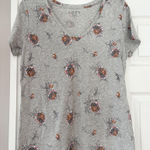 Loft  Gray Floral Women's Top‎ Photo 0