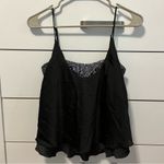 Free People  Turn It On Black Satin Sequin Cami Top Photo 1