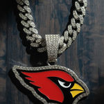 NFL Arizona Cardinals 20 Inch Necklace Pendant Cuban Chain Link Football Jewelry Photo 0