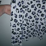 LuLaRoe  M Long Sleeved V-Neck Black Blue Cheetah Print Sleeper Gown Photo 4