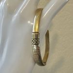 Gold tone etched open cuff bracelet Photo 2