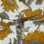 Cupcakes and Cashmere Floral Blouse Puff Sleeve Linen Blend Top Size L Yellow Size L Photo 4