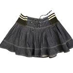 Anthropologie Pilcro Sporty Tiered Denim Mini Skirt Size Large Blue Photo 3