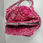 Vera Bradley VTG Eloise Bag Large Barbie Hot Pink Kiss Lock Dome Shoulder Purse Photo 12
