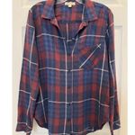 Anthropologie Cloth & Stone Aurora Plaid Button Down Shirt Size Large Photo 2