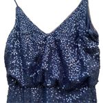 Adrianna Papell Women's Size 4 Navy Blue Sequin sleeveless Maxi Evening Gown Photo 5
