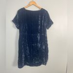 Anthropologie floreat blue crinkled velvet mini shift dress size small Photo 7