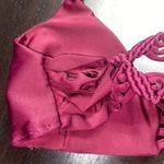 Burgundy Red Strappy Crochet Swim Bikini Bathing Suit Top Women's Size Large Photo 4