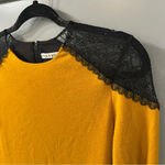 Alice + Olivia  Body Suit Long Sleeve Lace Body Suit Mustard Yellow Size Large Photo 5