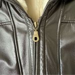 wilson's leather  Brown Leather Women’s Tie Waist Hooded Coat Jacket Size Medium Photo 2