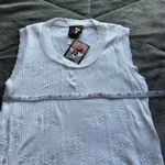 No Boundaries Vintage 90s  white ribbed sweater tank top with floral embroidery Photo 5