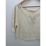 Natural Life  Womens Cream Knit Cropped Oversized Top Size L NWT Boho Neutral Photo 2