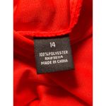 MSK Red Metallic Gold Pleated Halter Maxi Dress Women's 14 Formal Evening Gown Photo 6