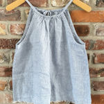 Anthropologie Maeve Linen Sparkle Chambray Shirt Tank Top, S Photo 0