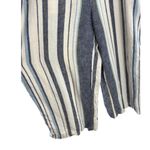 Indigo Rein  linen rayon blue striped ruffle jumper romper pants M vacation Photo 2