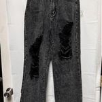 Acid Wash Jeans Women's Size M 29x28.5 High Rise Distressed Skinny‎ Black BRI Photo 1