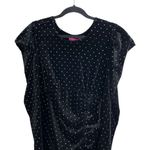 Betsey Johnson Black Power Sleeve Metallic Dot Velvet Dress Size L New Photo 4