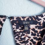 AFRM X Revolve Zelda Leopard Print Slit Dress Black Size L Photo 6